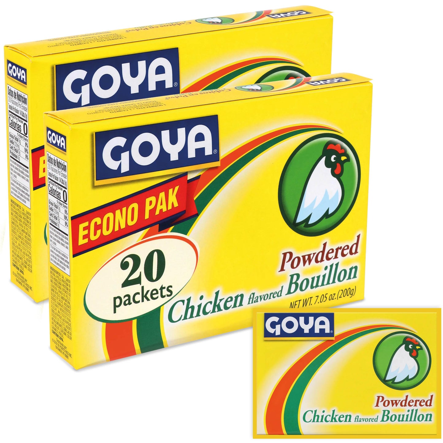 Goya Chicken Bouillon Powder Packets, 7.05 oz (2-Pack), Instant Broth and Seasoning for Soups, Stews, Rice, and Gravy, Bold, Latin-Inspired Flavor