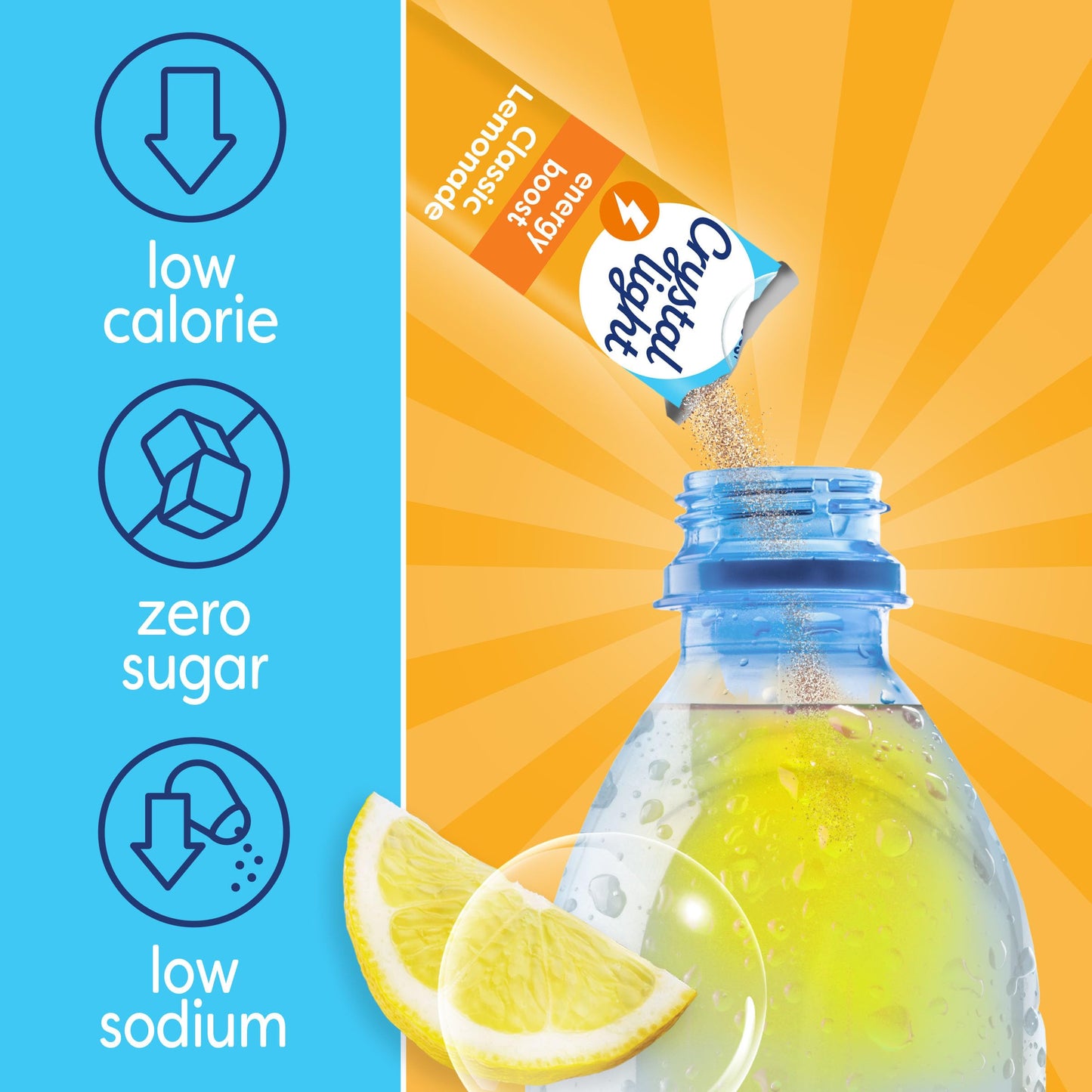 Crystal Light Energy Boost Lemonade Drink Mix, 10 ct On-the-Go Packets