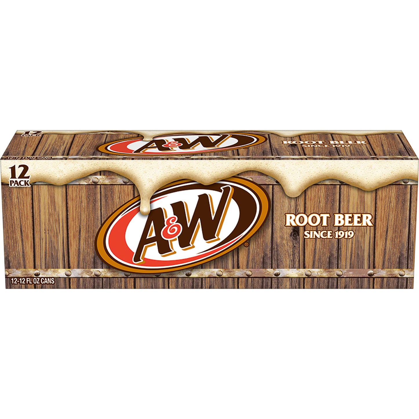 A&W Root Beer Soda, 12 fl oz cans, 12 pack