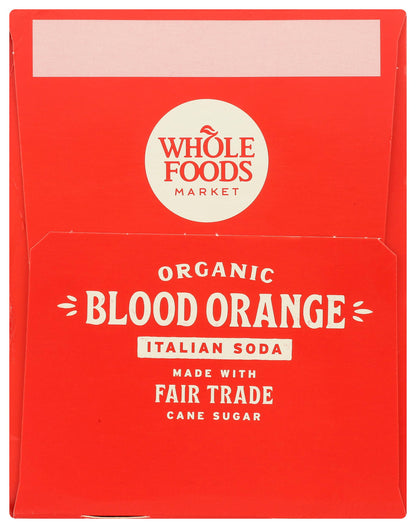 Whole Foods Market Blood Orange Italian Soda, 11.2 Fl Oz, 4 Pack | 4 Pack, Organic