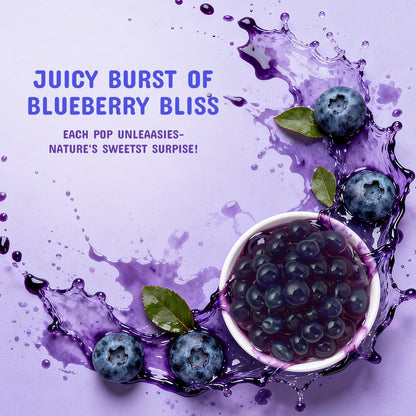 Soeos Blueberry Popping Boba Pearls, 550g (1.2lbs), Bursting Juice Balls for Bubble Tea, Frozen Yogurt, Desserts & Drinks – Ready-to-Eat