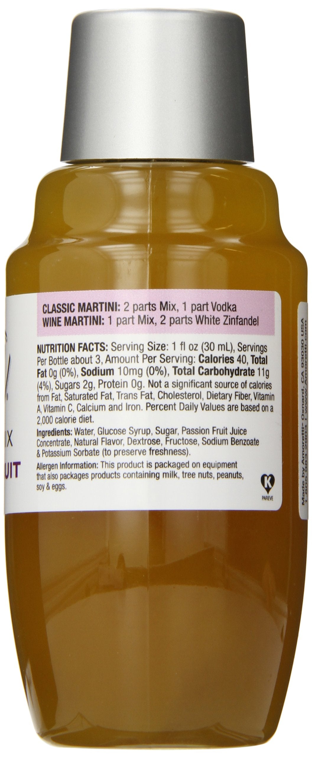 Amoretti Premium Martini Cocktail Mix Minis, Passion Fruit, 3.4 Fluid Ounce