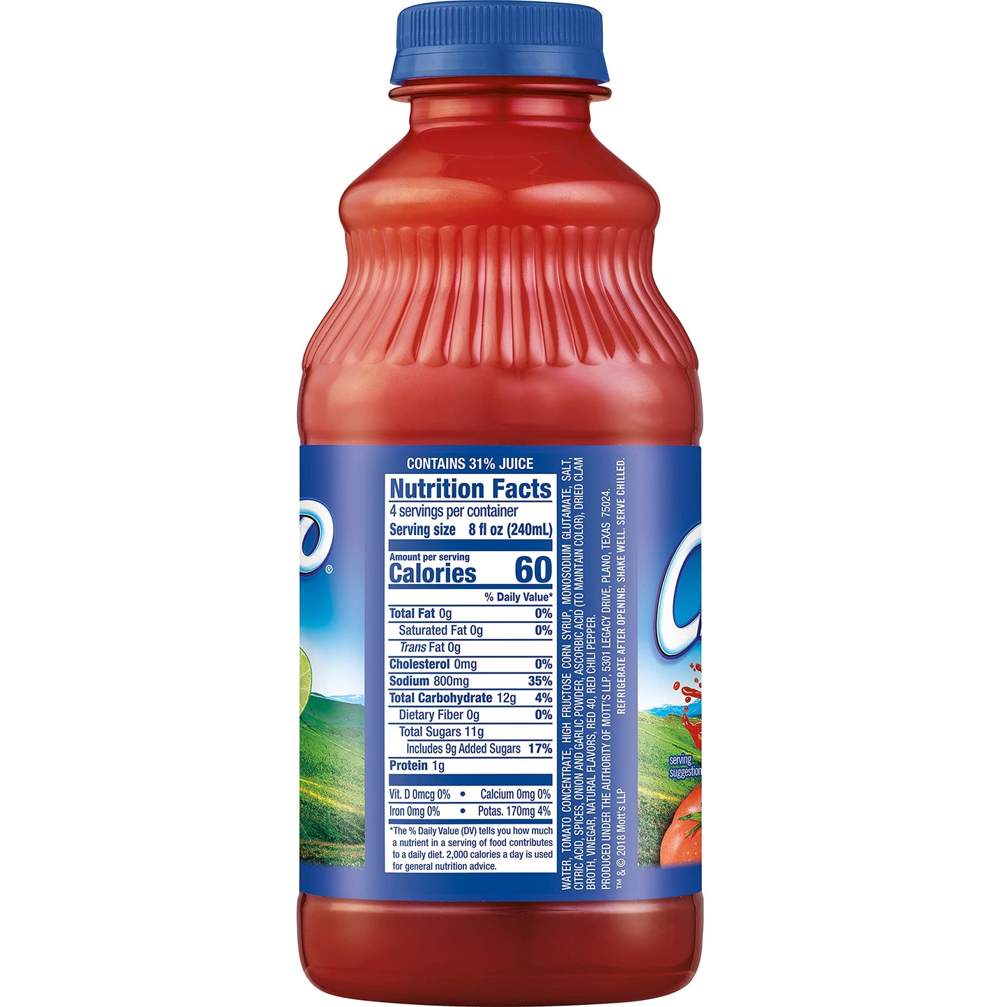 Clamato Original Tomato Cocktail, 32 fl oz bottle (Pack of 12), Flavored With Tomato Juice & Spices, Perfect Mixer for the Authentic Michelada, Bloody Mary Drinks, and Seafood Cocktail