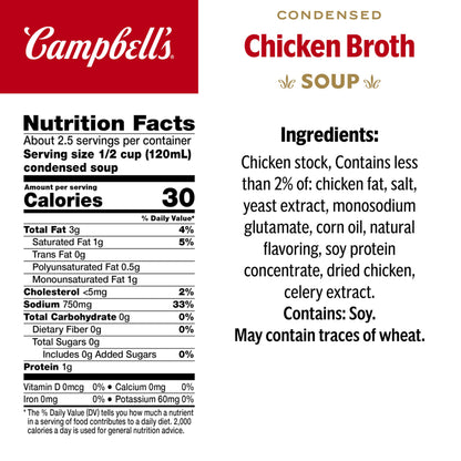 Campbell's Condensed Chicken Broth, 10.5 oz Can