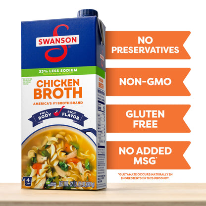 SWANSON S Natural Goodness Lower Sodium Chicken Broth, 32 oz Carton