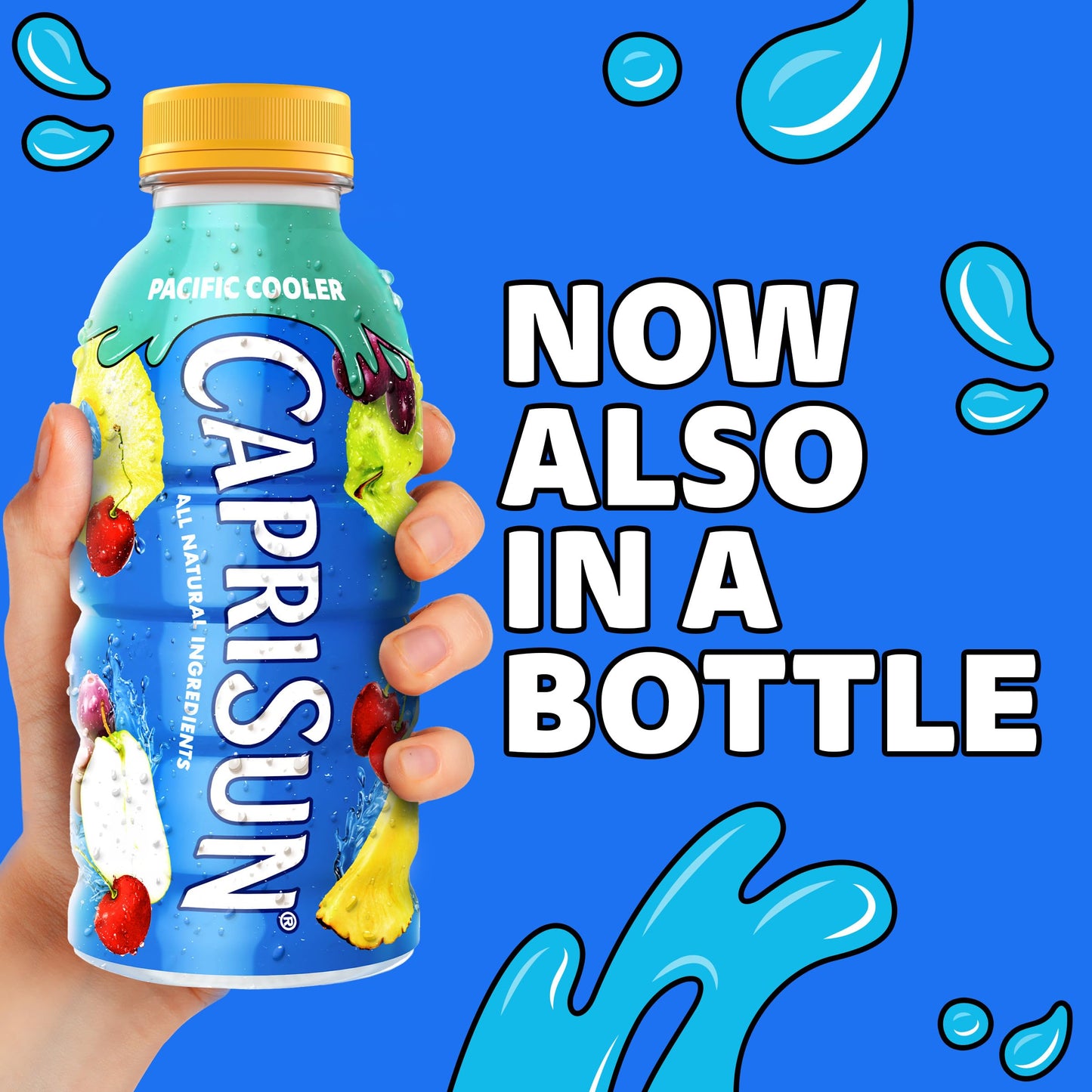 Capri Sun Flavored Juice Drink Blend with Other Natural Flavor, 1 Bottle, for School Lunches and On-the-Go Hydration, Pacific Cooler, All Natural Ingredients, 12 oz