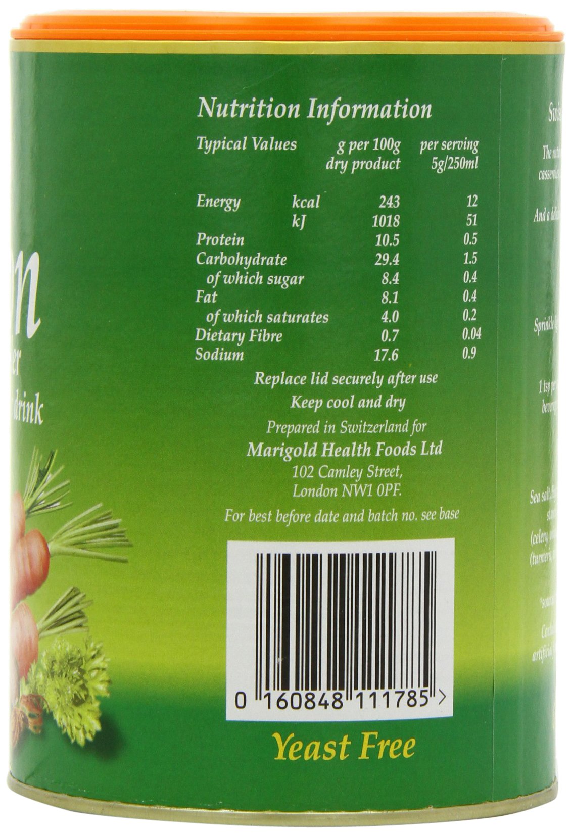 Marigold Health Foods Bouillon Instant Vegetable Stock Powder 500 g - Vegan & Gluten Free - Makes 25 Litres
