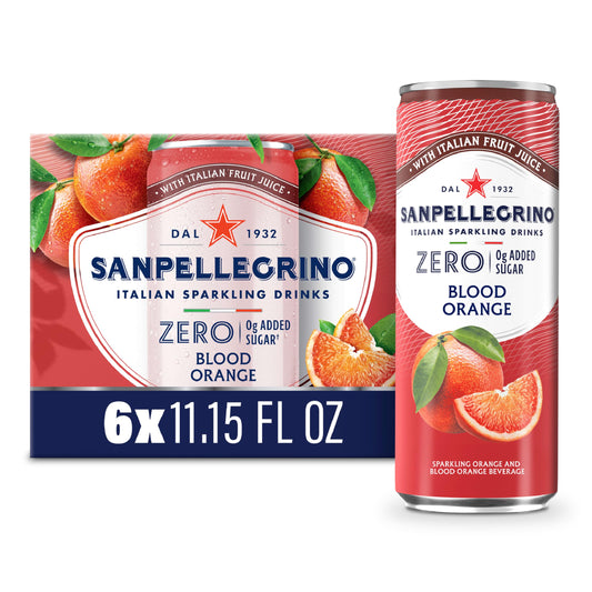 Sanpellegrino Italian Sparkling Drink, Blood Orange, 6 Cans, 11.15 Fl Oz Can