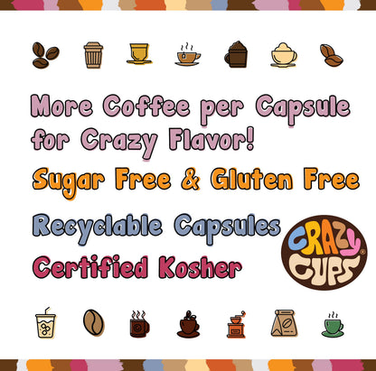 Crazy Cups Flavored Coffee for Keurig K-Cup Machines, Chocolate Raspberry Truffle, Hot or Iced Drinks, 22 count Single Serve, Recyclable Pods(Pack of 1)