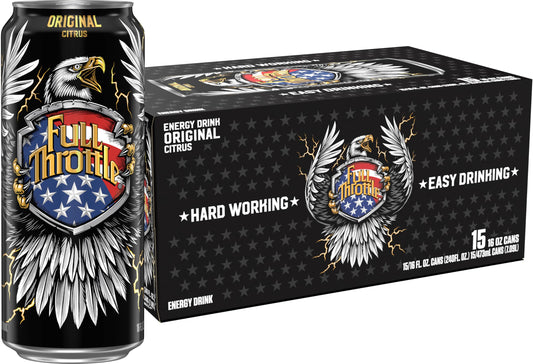 Full Throttle Citrus: Hard-Working Energy Drink. 16 Fl oz | Pack of 15