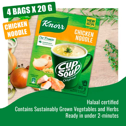 Cup-a-Soup Variety Pack Bundle - Includes Chicken Noodle, Creamy Mushroom, and Creamy Tomato Instant Soups - Quick and Wholesome Meals