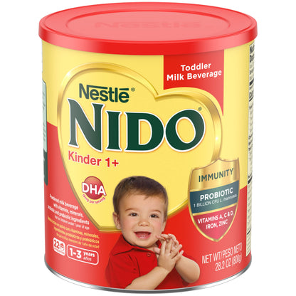 NESTLE NIDO Kinder 1+ Powdered Milk Beverage, 1.76 lb. Canister (Pack of 2)