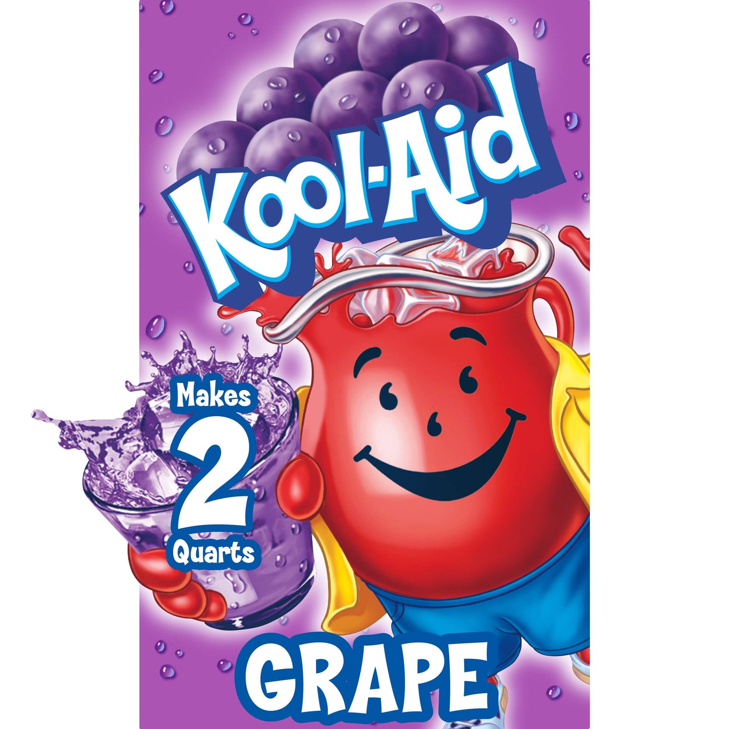 Kool-Aid Unsweetened Drink Mix, 1 Packet, for Flavorful Hydration and Shareable Refreshment, Grape Artificially Flavored, Good Source of Vitamin C, Caffeine Free, 0.14 oz