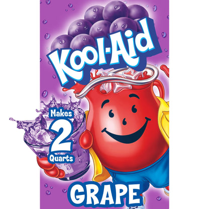 Kool-Aid Unsweetened Drink Mix, 1 Packet, for Flavorful Hydration and Shareable Refreshment, Grape Artificially Flavored, Good Source of Vitamin C, Caffeine Free, 0.14 oz