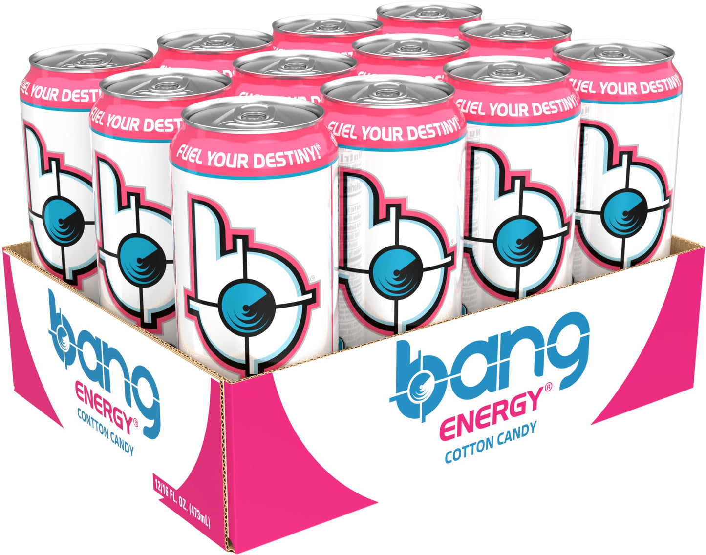 Bang Energy Cotton Candy, Sugar-Free Energy Drink, 16-Ounce | Pack of 12