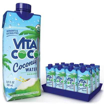 Vita Coco Coconut Water, Pure Organic | Refreshing Coconut Taste | Natural Electrolytes | Vital Nutrients | 16.9 Oz (Pack Of 12) and Vita Coco Coconut Water Original, 202.8 Fl Oz(Pack of 6)