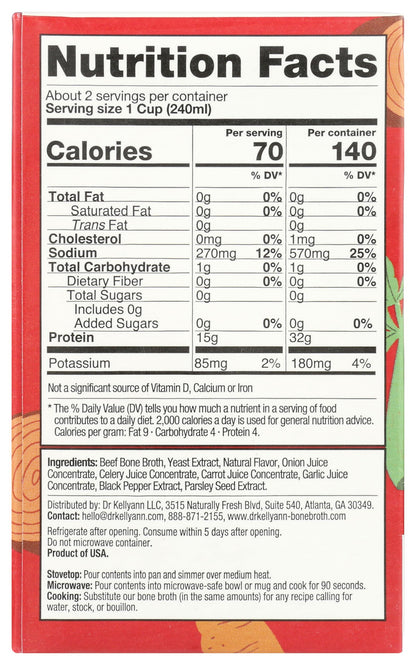 Dr. Kellyann, Classic Beef Bone Broth, 16.9 Ounce