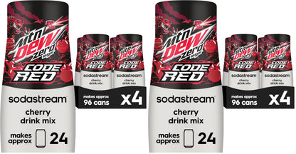 SodaStream MTN Dew Code Red Zero Sugar Drink Mix (440ml),(Pack of 8)