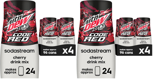 SodaStream MTN Dew Code Red Zero Sugar Drink Mix (440ml),(Pack of 8)