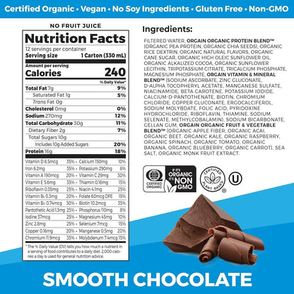 Orgain Organic Vegan Protein Shake Bundle - Smooth Chocolate & Vanilla Bean, 16g Plant Based Protein, 11 Fl Oz (Pack of 4 Each)