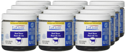 LeGout Beef Stock Base Gluten Free, No added MSG, 1 lb, Pack of 12