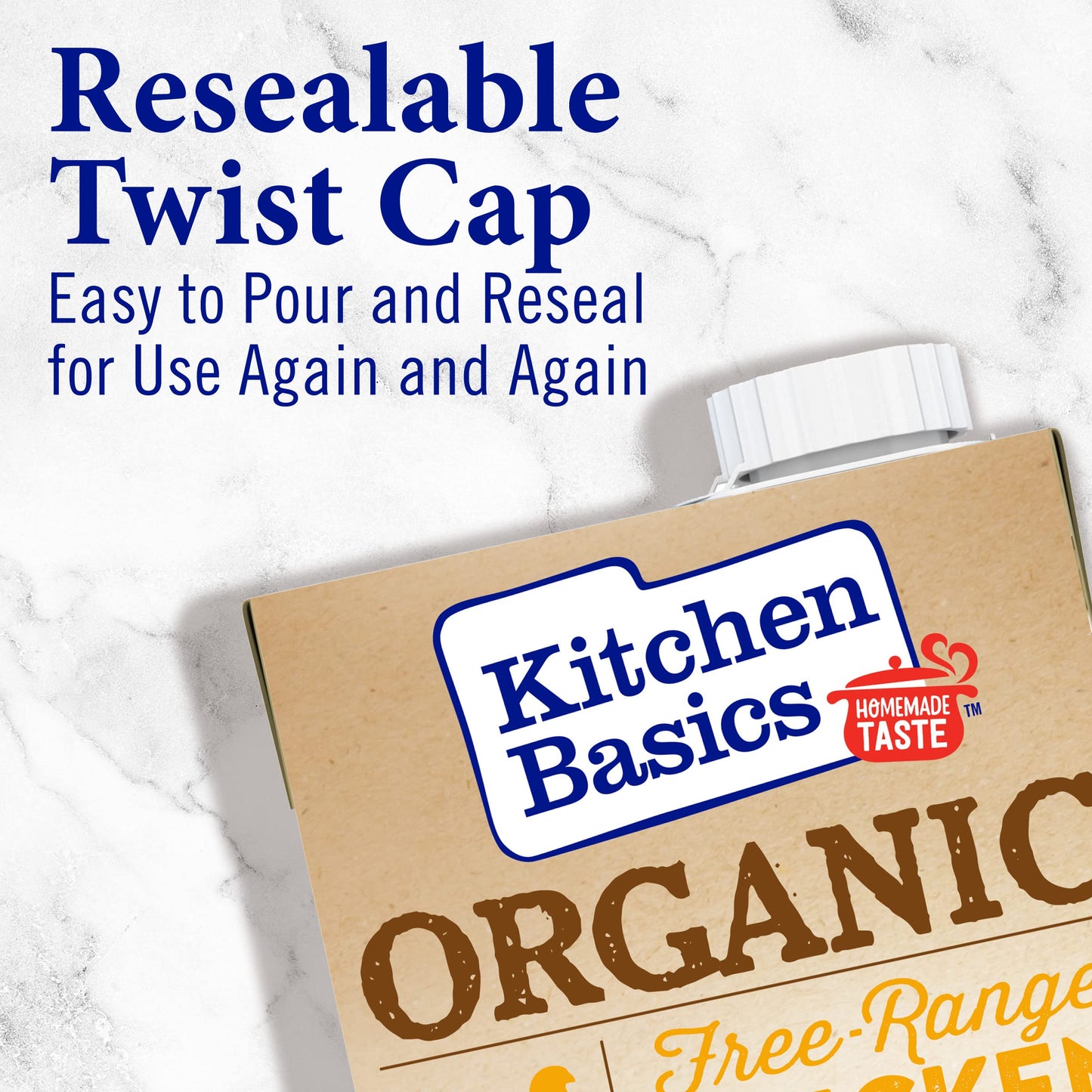 Kitchen Basics Organic Free Range Chicken Stock, 32 oz Carton