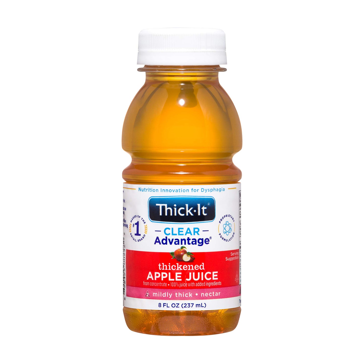 Thick-It Clear Advantage Mildy Thick Apple Juice, Nectar Consistency, Ready-to-Drink, Digestible Swallowing Aid, Hydration on the Go, Convenient & Ready-to-Use, 8 oz Bottle (24 Pack)