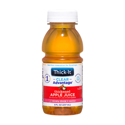 Thick-It Clear Advantage Mildy Thick Apple Juice, Nectar Consistency, Ready-to-Drink, Digestible Swallowing Aid, Hydration on the Go, Convenient & Ready-to-Use, 8 oz Bottle (24 Pack)