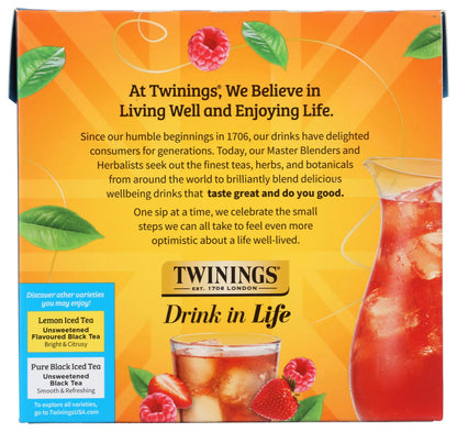 Twinings, Tea Iced Herbal Strawberry Raspberry, 72 Count