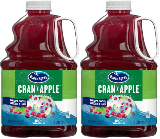 Ocean Spray Juice Drink, Cran-Apple, 3 Liter Bottle (Pack of 2)