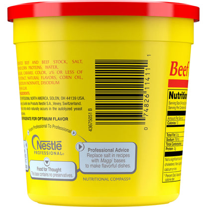 Maggi Beef Base, Stock and Bouillon, Gluten Free, No Added MSG, Bulk 1 lb Tub (Pack of 6)