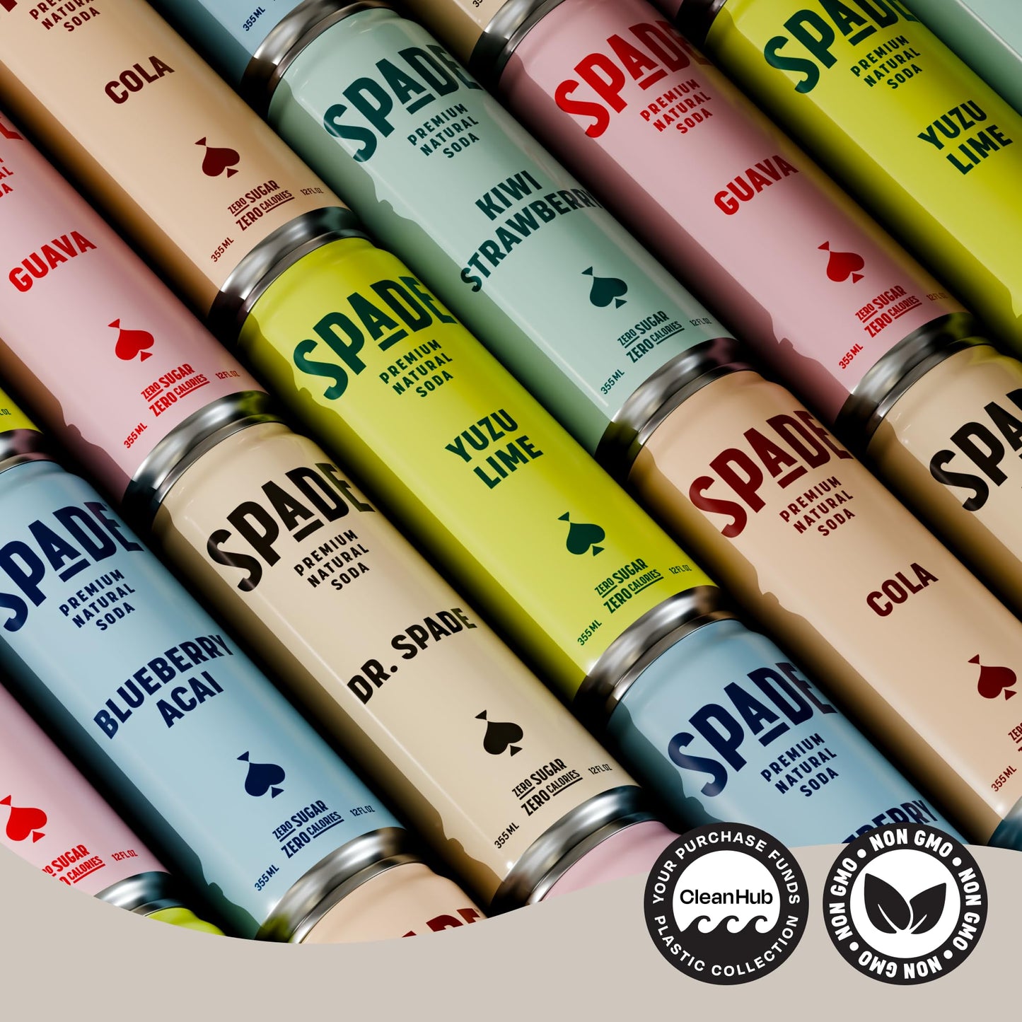 Spade Soda Dr. Spade 12 Pack, Premium All-Natural, No Sugar, No Calories, Electrolytes, Magnesium, Potassium, Healthy Non GMO, Sweet Stevia, No Artificial Sweeteners, Great Taste, Bold Taste
