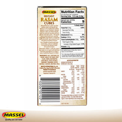 Massel Rasam Bouillon Cubes/Instant Rasam Soup Base | 10 Cubes |Asian Instant Soup Base | Plant Based Broth, Gluten & Dairy Free, Vegan