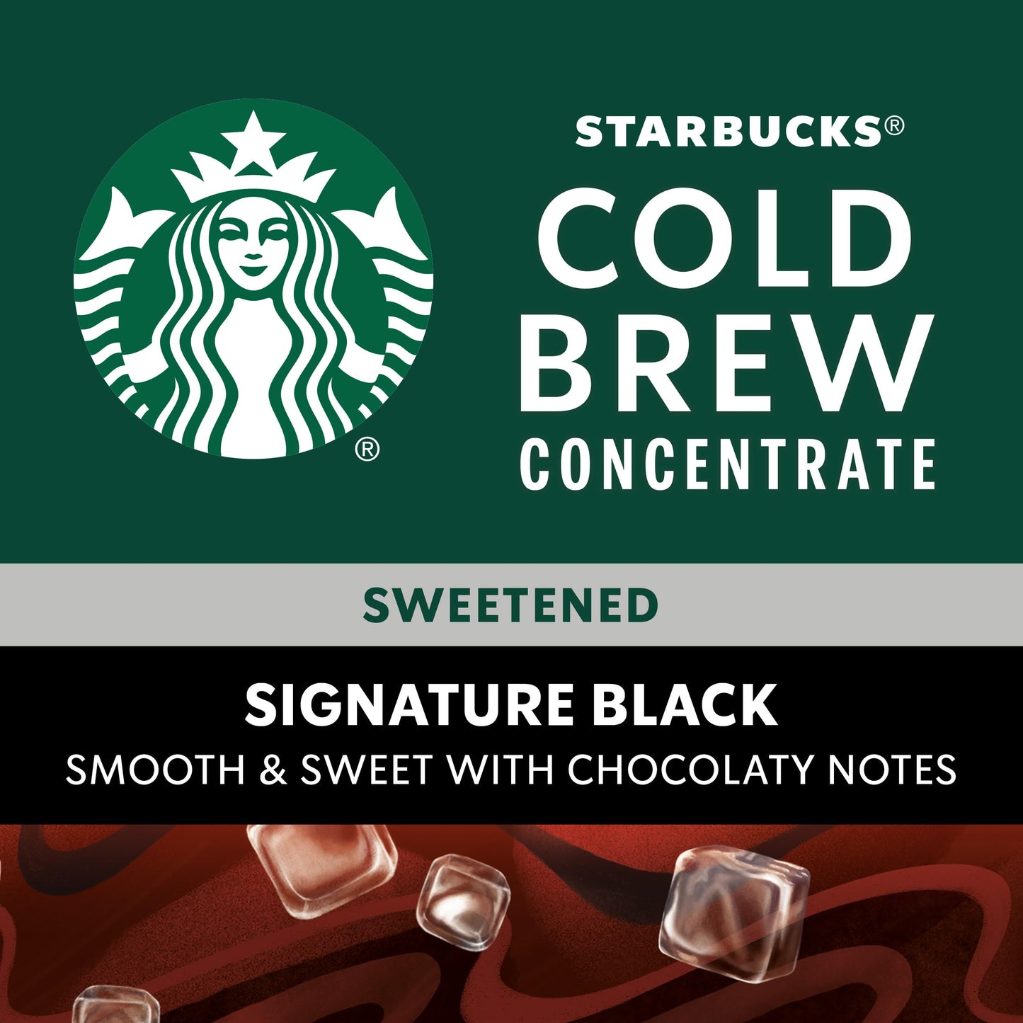 Starbucks Cold Brew Coffee Concentrate, Sweetened Signature Black Iced Coffee, 32 fl oz