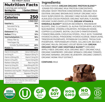 Orgain Creamy Chocolate Fudge, 11 Oz Container, 4 Count + Orgain Organic Nutrition Shake, Sweet Vanilla Bean, 11 Oz, 4 Count