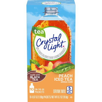 Crystal Light Sugar-Free Lemonade and Peach Iced Tea On-The-Go Powdered Drink Mixes