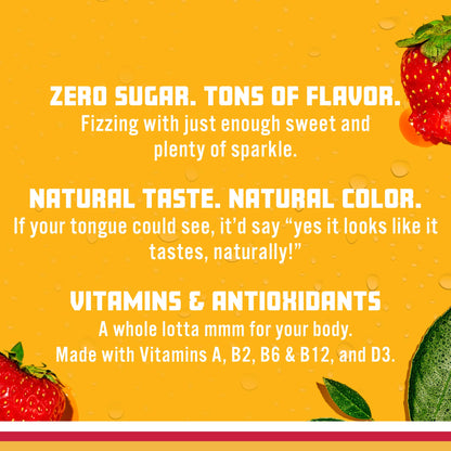 Sparkling Ice, Strawberry Watermelon Sparkling Water, Zero Sugar Flavored Water, with Antioxidants and Vitamins, 17 fl oz Bottle