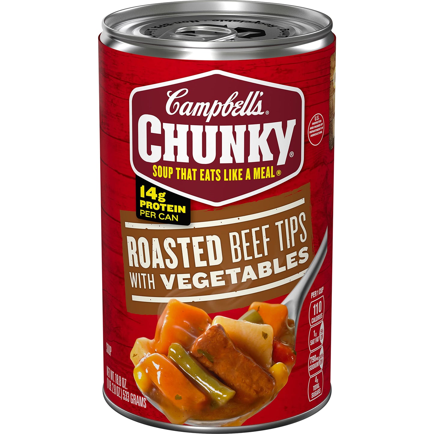 Campbell’s Chunky Soup, Roast Beef Tips With Vegetables Soup, 18.8 Oz Can
