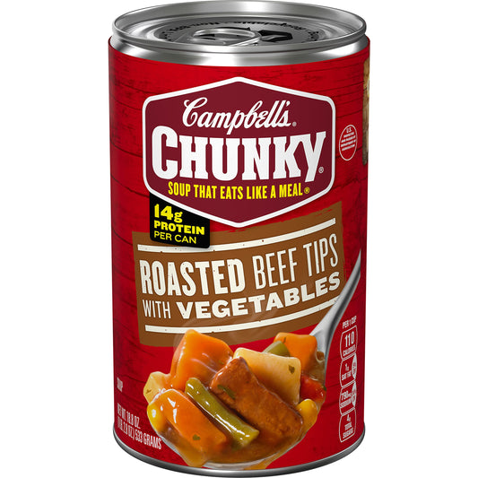 Campbell’s Chunky Soup, Roast Beef Tips With Vegetables Soup, 18.8 Oz Can