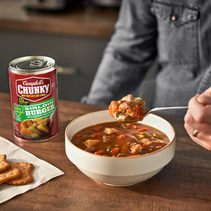 Campbell's Chunky Healthy Request Sirloin Burger With Country Vegetables Beef Soup, 18.8 oz Can