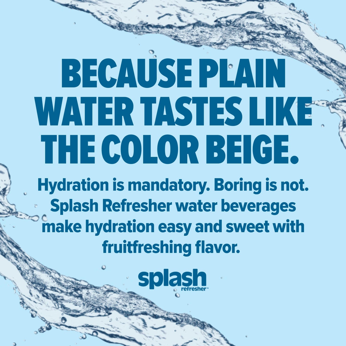 SPLASH REFRESHER Flavored Water Bottles, Mandarin Orange Flavor - 6-Pack, 16.9 Fl Oz - Refreshing Flavored Bottled Water with Electrolytes - Zero Sugar & Zero Calories
