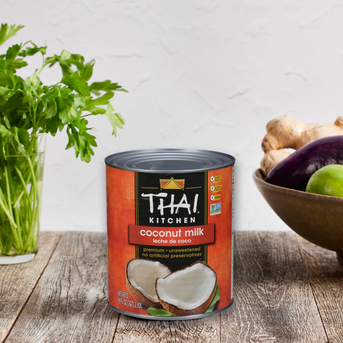 Thai Kitchen Coconut Milk, 96 fl oz (Pack of 6) - Six 96 Fluid Ounce Containers of Unsweetened, Premium Dairy Free Coconut Milk Perfect for Vegan Curries, Sauces, Soups, Desserts, and Beverages
