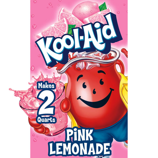 Kool-Aid Unsweetened Drink Mix, 1 Packet, for Flavorful Hydration and Shareable Refreshment, Pink Lemonade Artificially Flavored, Good Source of Vitamin C, Caffeine Free, 0.23 oz