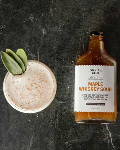 Cocktail Crate Maple Whiskey Sour | Makes 34 Cocktails | Award-Winning Mixers | Premium Syrup Handcrafted with Aromatic Bitters & Demerara Sugar | 12.7oz, 2 pack