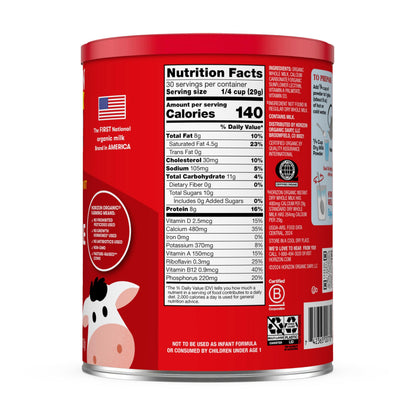 Horizon Organic Instant Dry Whole Milk Powder, 30.6 oz, USDA Organic, Non-GMO, Shelf Stable, Great for Baking, Cooking, Beverages, Emergency Storage, Pantry Essential
