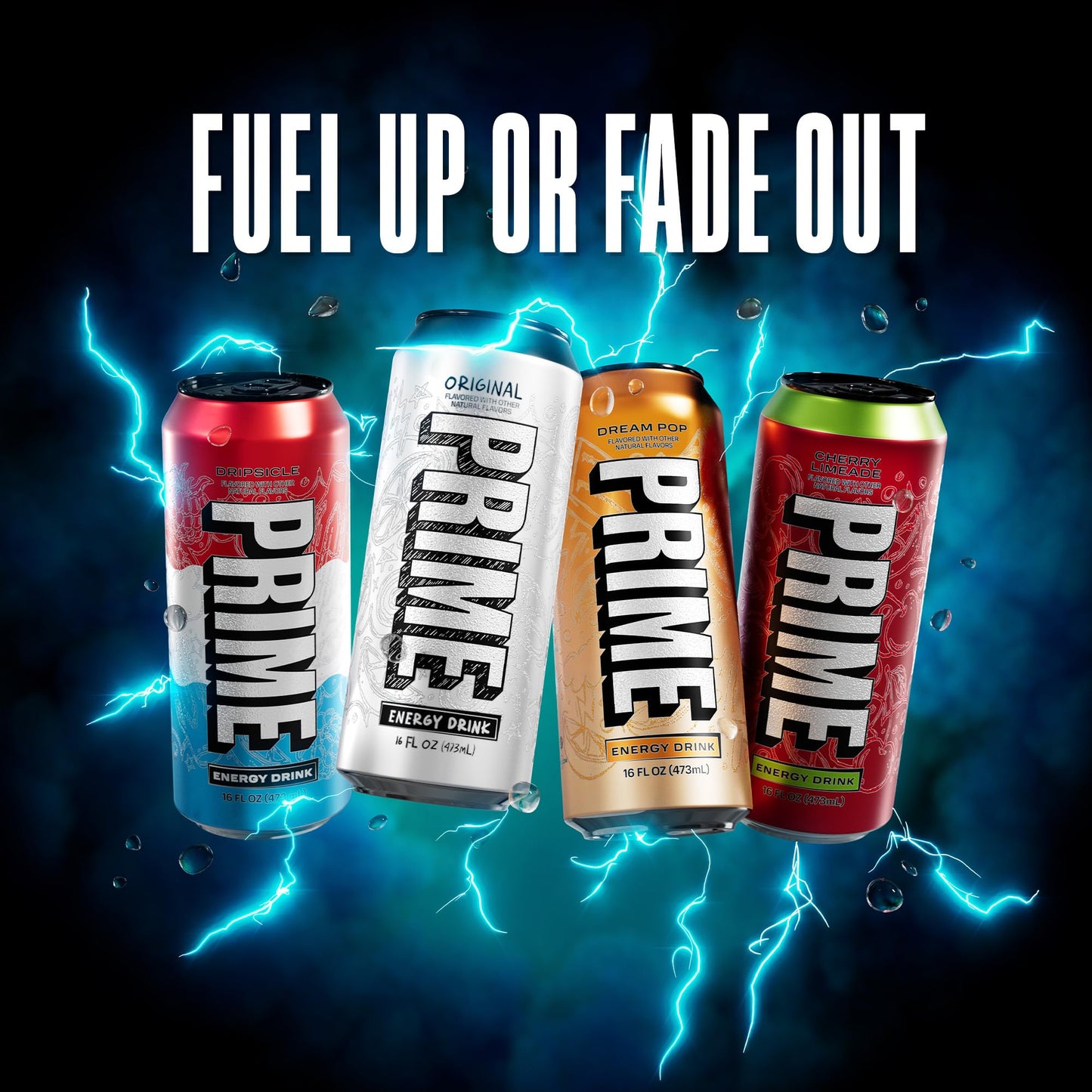 PRIME Energy DREAMPOP, Sugar Free Energy Drink, 200mg Caffeine and 355mg of Electrolytes for Hydration, Low Calorie, Vegan, Gluten Free, 16 Fluid Ounce Can