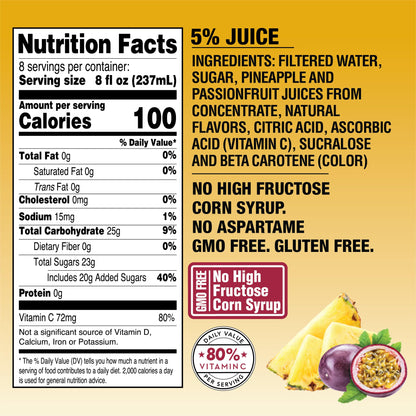 Langers Agua Fresca Variety Pack with Pineapple Passionfruit, 64 fl oz (Pack of 4)