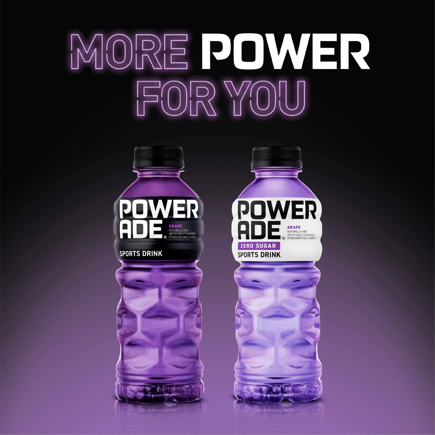 POWERADE Electrolyte Enhanced Zero Sugar Grape Sports Drink, 20 Ounce (Pack of 8)