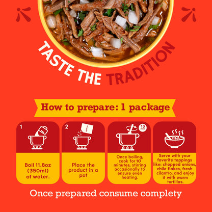 POZOLAZO | Instant Birria Soup | Mexican Beef Stew | Real Freeze-Dried Meat | 2-Serving Box | Authentic Red Chile Broth & Spices