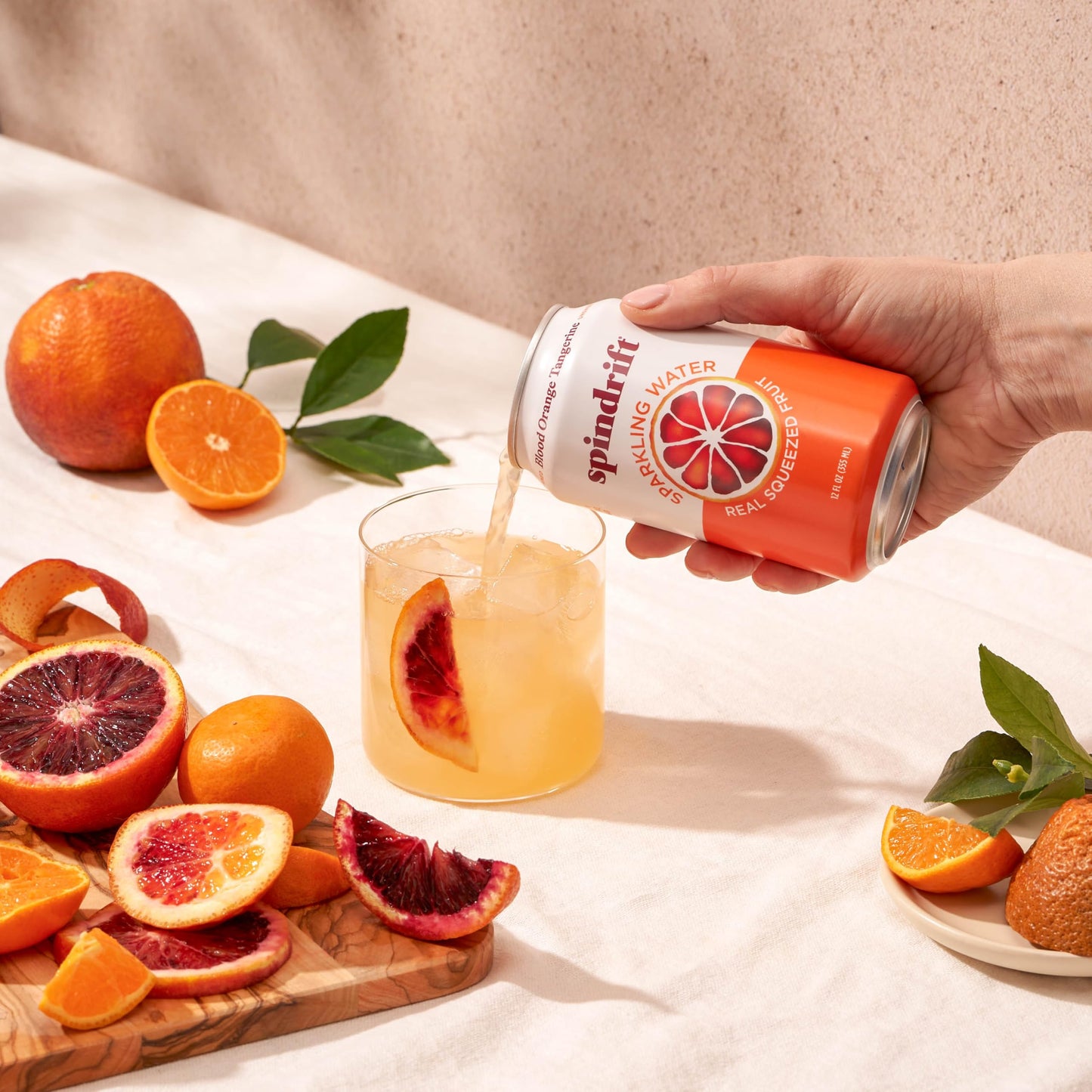 Spindrift Sparkling Seltzer Water, Blood Orange Tangerine Flavored, Made with Real Squeezed Fruit, 12 Fluid Ounce Cans, Pack of 8 Cans